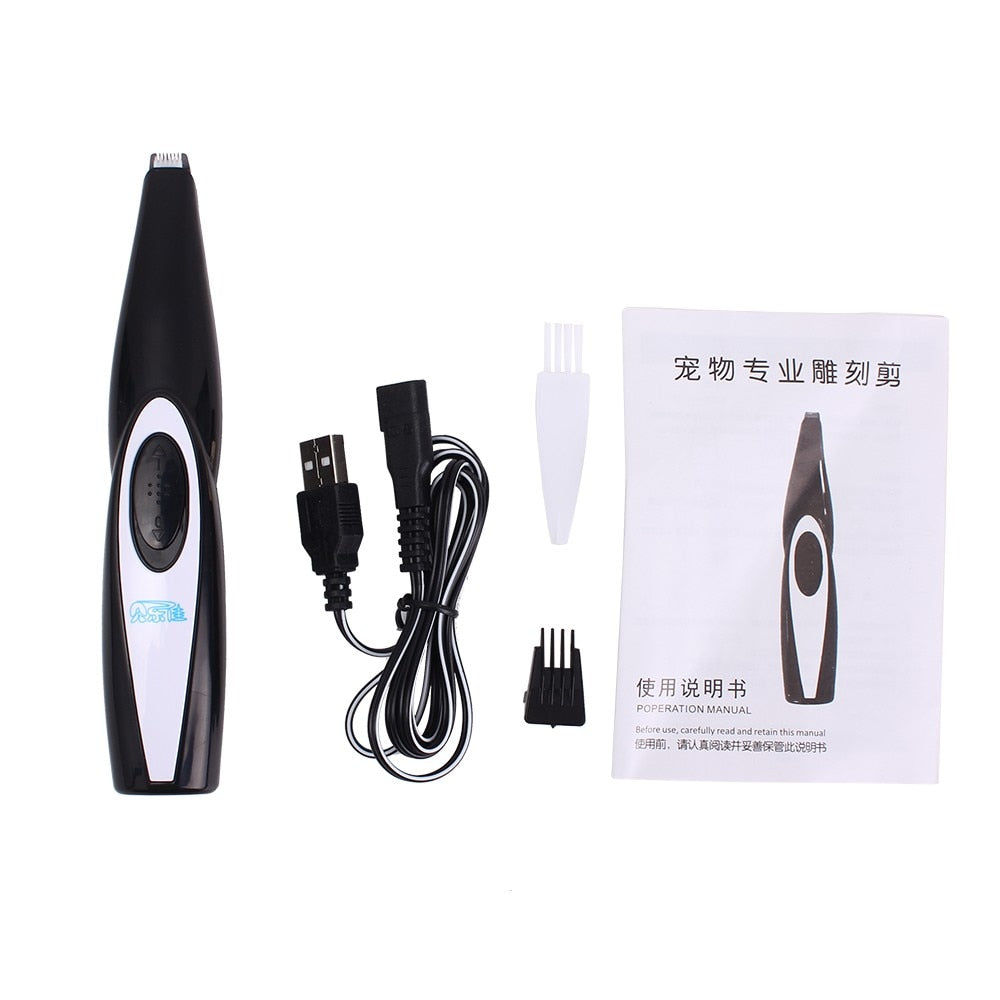 Dog Clippers Professional Pet Foot Hair Trimmer Dog Growing Clipper USB Rechargeable Butt Ear Eyes Hair Cutter Remover Low-noise