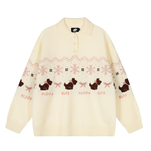 Cartoon Dog Pattern Sweater