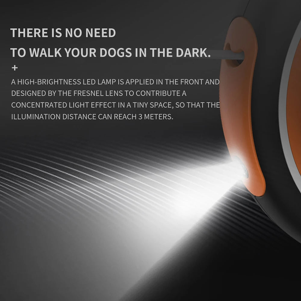 UFO 2 Retractable Dog Leash Ring Led lighting Flexible Pet collar Dog Puppy Traction Rope Belt Length 3m leash